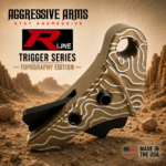 AGGRESSIVE ARMS R-LINE for GLOCK GEN 1 2 3 4 5 6 "CNC BILLET ALUMINUM" TOPOGRAPHY SERIES - FDE TAN - BLACK HARD NITRIDE SAFETY - FLAT FACE - Image 4