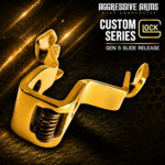 AGGRESSIVE ARMS & OEM GLOCK Extended Slide Stop SHINY GOLD Release for GLOCK GEN 5 & 6 - 17 19 22 23 26 34 45 49 - Image 4