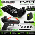 AGGRESSIVE ARMS DOVE MOUNT SYSTEM for Glock RMSC Slide Sight Adapter with Front V2 TRITIUM by NIGHT FISION OPTIC SIGHT + COMES WITH INSTALL TOOLS