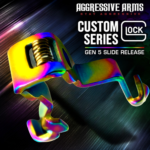 AGGRESSIVE ARMS & OEM GLOCK Extended Slide Stop SHINY RAINBOW Release for GLOCK GEN 5 & 6 - 17 19 22 23 26 34 45 49 - Image 4