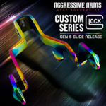 AGGRESSIVE ARMS & OEM GLOCK Extended Slide Stop SHINY RAINBOW Release for GLOCK GEN 5 & 6 - 17 19 22 23 26 34 45 49 - Image 5