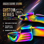 AGGRESSIVE ARMS & OEM GLOCK Extended Slide Stop SHINY RAINBOW Release for GLOCK GEN 5 & 6 - 17 19 22 23 26 34 45 49 - Image 2