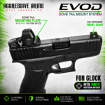 AGGRESSIVE ARMS DOVE MOUNT SYSTEM for Glock RMSC Slide Sight Adapter with Front V2 FIBER OPTIC SIGHT + COMES WITH INSTALL TOOLS - Image 2