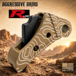 AGGRESSIVE ARMS R-LINE for GLOCK GEN 1 2 3 4 5 6 "CNC BILLET ALUMINUM" TOPOGRAPHY SERIES - FDE TAN - BLACK HARD NITRIDE SAFETY - FLAT FACE - Image 2