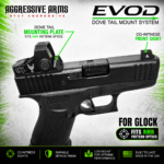 AGGRESSIVE ARMS DOVE MOUNT SYSTEM for Glock RMR Slide Sight Adapter with Front V2 FIBER OPTIC SIGHT + COMES WITH INSTALL TOOLS - Image 2