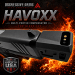 AGGRESSIVE ARMS HAVOXX 7 PORT COMPENSATOR SYSTEM FOR GLOCK 43X BLACK - RECOIL REDUCTION - 1/2X28 TPI - POWER UNI-COIL GUIDE ROD INCLUDED - Image 2