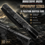 AGGRESSIVE ARMS TOPOGRAPHY SERIES AR15 Milspec Buffer Tube BLACK 6 position