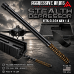 AGGRESSIVE ARMS Extractor Depressor Rod Kit Gen 1-4 GLOCK STEALTH BLACK /  STAINLESS STEEL