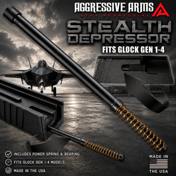 AGGRESSIVE ARMS Extractor Depressor Rod Kit Gen 1-4 GLOCK STEALTH BLACK /  STAINLESS STEEL