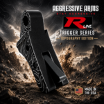 AGGRESSIVE ARMS R-LINE for GLOCK GEN 1 2 3 4 5 6 "CNC BILLET ALUMINUM" TOPOGRAPHY SERIES - BLACK ARMOR - BLACK HARD NITRIDE SAFETY - FLAT FACE - Image 3
