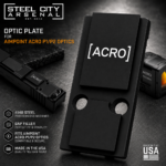 STEEL CITY ARSENAL for GLOCK GEN 6 AIMPOINT ACRO P1 / P2 OPTIC PLATE GAP FILLER - 4140 STEEL - BLACK