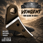 STEEL CITY ARSENAL VENGENT XL - BIG FRONT PORT FLUTED - KODIAK BRONZE with CUSTOM POLISHED EDGES - EXTENDED SLIDE - MATCHING TRIGGER  & RMR COVER PLATE FOR GLOCK 19 GEN 5 - Image 3
