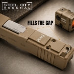 STEEL CITY ARSENAL for GLOCK GEN 6 AIMPOINT ACRO P1 / P2 OPTIC PLATE GAP FILLER - 4140 STEEL - TAN - Image 2