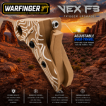 WARFINGER by RANGER PROOF / JOHNNY GLOCK COLLABORATION VEX F3 FDE TAN TOPOGRAPHY "ADJUSTABLE VERSION" TRIGGER for GLOCK GEN 1 2 3 4 5 6 - 17 19 19X 20 21 22 23 24 26 27 31 32 33 34 35 37 36 38 39 43 43x 45 48 - Image 2