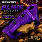 AGGRESSIVE ARMS R-LINE for GLOCK GEN 1 2 3 4 5 6 "CNC BILLET ALUMINUM" PEANUT BUTTER JELLY THEME - ANODIZED PURPLE - TAN SAFETY - FLAT FACE - Image 3