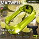 WARFINGER by Ranger Proof for GLOCK 43X/48 ENHANCED LIME GREEN BILLET ALUMINUM MAGWELL – FITS FACTORY FRAMES