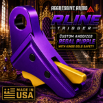 AGGRESSIVE ARMS R-LINE for GLOCK GEN 1 2 3 4 5 6 "CNC BILLET ALUMINUM" REGAL SERIES - ANODIZED PURPLE - GOLD TIN SAFETY - FLAT FACE - Image 3