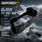 WARFINGER by Ranger Proof for GLOCK 17 / 22 / 34 BLACK TOPOGRAPHY BILLET ALUMINUM MAGWELL – FITS GEN 3 OEM FACTORY FRAMES