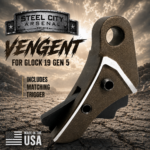 STEEL CITY ARSENAL VENGENT XL - BIG FRONT PORT FLUTED - KODIAK BRONZE with CUSTOM POLISHED EDGES - EXTENDED SLIDE - MATCHING TRIGGER  & RMR COVER PLATE FOR GLOCK 19 GEN 5 - Image 7