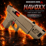 AGGRESSIVE ARMS HAVOXX 7 PORT COMPENSATOR SYSTEM FOR GLOCK 43X FDE TAN - RECOIL REDUCTION - 1/2X28 TPI - POWER UNI-COIL GUIDE ROD INCLUDED - Image 6