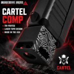 AGGRESSIVE ARMS Cartel TOPOGRAPHY SERIES PORTED Recoil REDUCTION COMPENSATOR for GLOCK 43 43x 48 - BLACK TOPO - 1/2x28 TPI Thread - Image 3