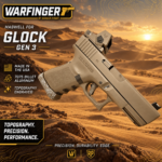 WARFINGER by Ranger Proof for GLOCK 17 / 22 / 34 FDE TAN TOPOGRAPHY BILLET ALUMINUM MAGWELL – FITS GEN 3 OEM FACTORY FRAMES - Image 2