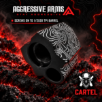 AGGRESSIVE ARMS Cartel TOPOGRAPHY SERIES PORTED Recoil REDUCTION COMPENSATOR for GEN 3 GLOCK 17 19 34  TOPO BLACK - 1/2x28 TPI Thread - Image 4
