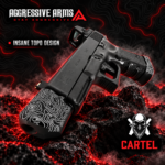 AGGRESSIVE ARMS Cartel TOPOGRAPHY SERIES PORTED Recoil REDUCTION COMPENSATOR for GEN 3 GLOCK 17 19 34  TOPO BLACK - 1/2x28 TPI Thread - Image 2