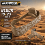 WARFINGER by Ranger Proof for GLOCK 19 / 23 FDE TAN TOPOGRAPHY BILLET ALUMINUM MAGWELL – FITS GEN 3 OEM FACTORY FRAMES