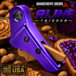 AGGRESSIVE ARMS / STEEL CITY R-LINE for GLOCK GEN 5 - 19 - 23 CNC BILLET ALUMINUM TRIGGER AND MAGWELL - PEANUT BUTTER JELLY THEME - FX PURPLE - PEANUT BUTTER SAFETY - Image 6
