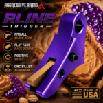 AGGRESSIVE ARMS / STEEL CITY R-LINE for GLOCK GEN 5 - 19 - 23 CNC BILLET ALUMINUM TRIGGER AND MAGWELL - PEANUT BUTTER JELLY THEME - FX PURPLE - PEANUT BUTTER SAFETY - Image 3