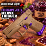 AGGRESSIVE ARMS R-LINE for GLOCK GEN 1 2 3 4 5 6 "CNC BILLET ALUMINUM" PEANUT BUTTER JELLY THEME - FX PURPLE - TAN SAFETY - FLAT FACE - Image 2