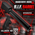 AGGRESSIVE ARMS B.I.F (Business in Front) Ported Compensated Barrel for NEW GLOCK 19 & 45 GEN 6 - BLACK