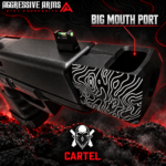 AGGRESSIVE ARMS Cartel TOPOGRAPHY SERIES PORTED Recoil REDUCTION COMPENSATOR for GEN 3 GLOCK 17 19 34  TOPO BLACK - 1/2x28 TPI Thread - Image 3