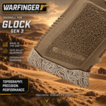 WARFINGER by Ranger Proof for GLOCK 17 / 22 / 34 FDE TAN TOPOGRAPHY BILLET ALUMINUM MAGWELL – FITS GEN 3 OEM FACTORY FRAMES - Image 5