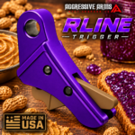 AGGRESSIVE ARMS R-LINE for GLOCK GEN 1 2 3 4 5 6 "CNC BILLET ALUMINUM" PEANUT BUTTER JELLY THEME - FX PURPLE - TAN SAFETY - FLAT FACE - Image 3