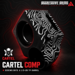 AGGRESSIVE ARMS Cartel TOPOGRAPHY SERIES PORTED Recoil REDUCTION COMPENSATOR for GLOCK 43 43x 48 - BLACK TOPO - 1/2x28 TPI Thread - Image 4