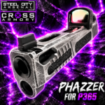 STEEL CITY ARSENAL LIMITED EDITION PHAZZER Ported Battleworn Grey Slide & Barrel Combo for SIG P365 + CROSS ARMORY Shadow Red Dot OPTIC INCLUDED - Image 2