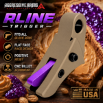AGGRESSIVE ARMS / STEEL CITY R-LINE for GLOCK 43X - 48 GEN 5 CNC BILLET ALUMINUM TRIGGER AND MAGWELL - PEANUT BUTTER JELLY THEME - PEANUT TAN - FX PURPLE SAFETY - Image 3
