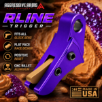 AGGRESSIVE ARMS R-LINE for GLOCK GEN 1 2 3 4 5 6 "CNC BILLET ALUMINUM" PEANUT BUTTER JELLY THEME - FX PURPLE - TAN SAFETY - FLAT FACE