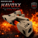 AGGRESSIVE ARMS HAVOXX 7 PORT COMPENSATOR SYSTEM FOR GLOCK 43X FDE TAN - RECOIL REDUCTION - 1/2X28 TPI - POWER UNI-COIL GUIDE ROD INCLUDED - Image 4