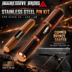 AGGRESSIVE ARMS COPPER BRONZE OVER STAINLESS STEEL UPGRADE Performance for GLOCK 42 43 43X 48 Pins