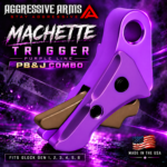 AGGRESSIVE ARMS MACHETTE EDITION for GLOCK GEN 1 2 3 4 5 6 "6061 BILLET ALUMINUM" TRIGGER VIOLET PURPLE ANODIZED/ PEANUT BUTTER SAFETY - Image 2