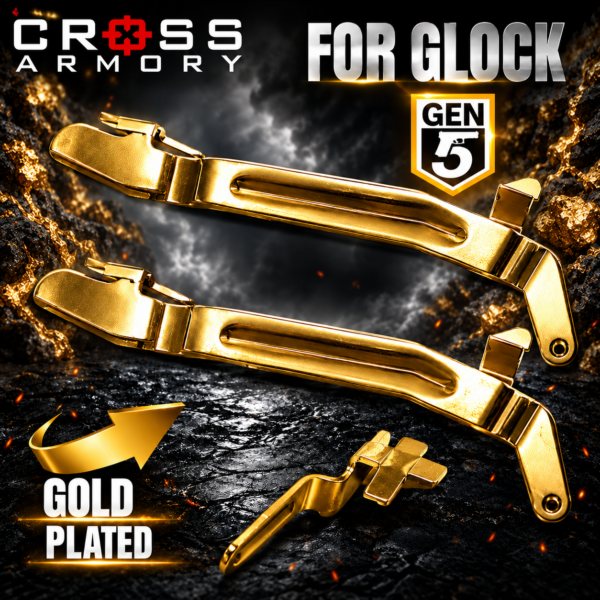 CROSS ARMORY ENHANCED 2 Trigger BARS for GEN 5 Glock 17 - 19 - 22 - 23 - 24 - 26 - 27 - 31 - 32 - 33 - 34 - 35 - 45 GOLD PLATED