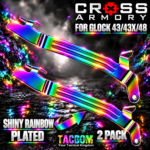 CROSS ARMORY ENHANCED 2 Trigger BARS for Glock 43 - 43x - 48 SHINY RAINBOW PLATED