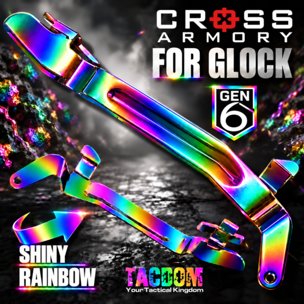 CROSS ARMORY ENHANCED Trigger BAR for GEN 6 Glock 17 - 19 - 19x - 45 - SHINY RAINBOW PLATED