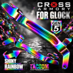 CROSS ARMORY ENHANCED Trigger BAR for GEN 5 Glock 17 - 19 - 22 - 23 - 24 - 26 - 27 - 31 - 32 - 33 - 34 - 35 - 45 SHINY RAINBOW0 PLATED