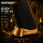 WARFINGER by Ranger Proof for GLOCK 17 / 22 / 34 ENHANCED ANODIZED GOLD BILLET ALUMINUM MAGWELL + VEX F3 ADJUSTABLE TRIGGER – FITS GEN 5 OEM FACTORY FRAMES - Image 4
