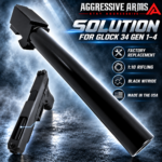 AGGRESSIVE ARMS "SOLUTION" BLACK NITRIDE Barrel for GLOCK 34 GEN 1 2 3 4 STAINLESS STEEL