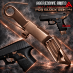 AGGRESSIVE Extended Slide Stop SHINY BRONZE COPPER PLATED Release for GLOCK GEN 1 - 4 - ERGO DESIGN - 17 19 20 21 22 23 24 25 26 27 31 32 33 34 35